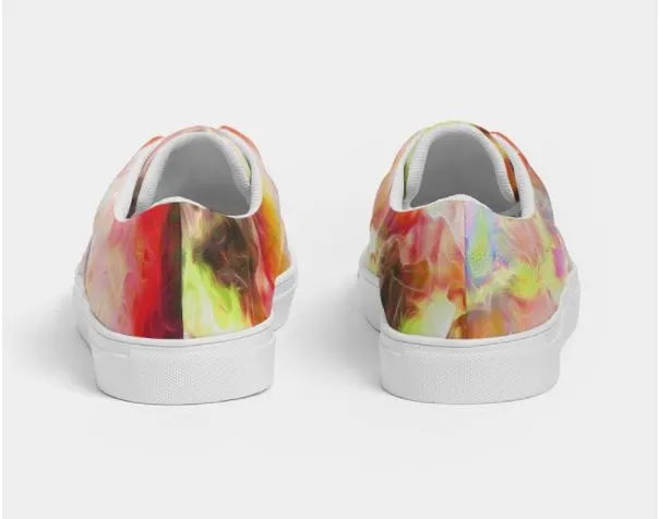 Low Top Sneakers for Girls- Tie Dye Art Design. Casual Printed Canvas Shoes for Women. WickedYo