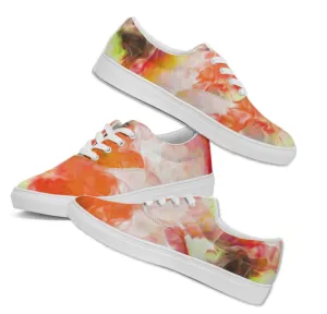 Low Top Sneakers for Girls- Tie Dye Art Design. Casual Printed Canvas Shoes for Women. WickedYo