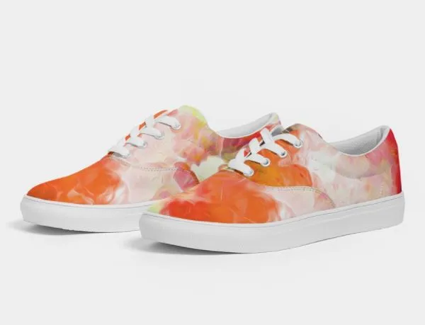 Low Top Sneakers for Girls- Tie Dye Art Design. Casual Printed Canvas Shoes for Women. WickedYo