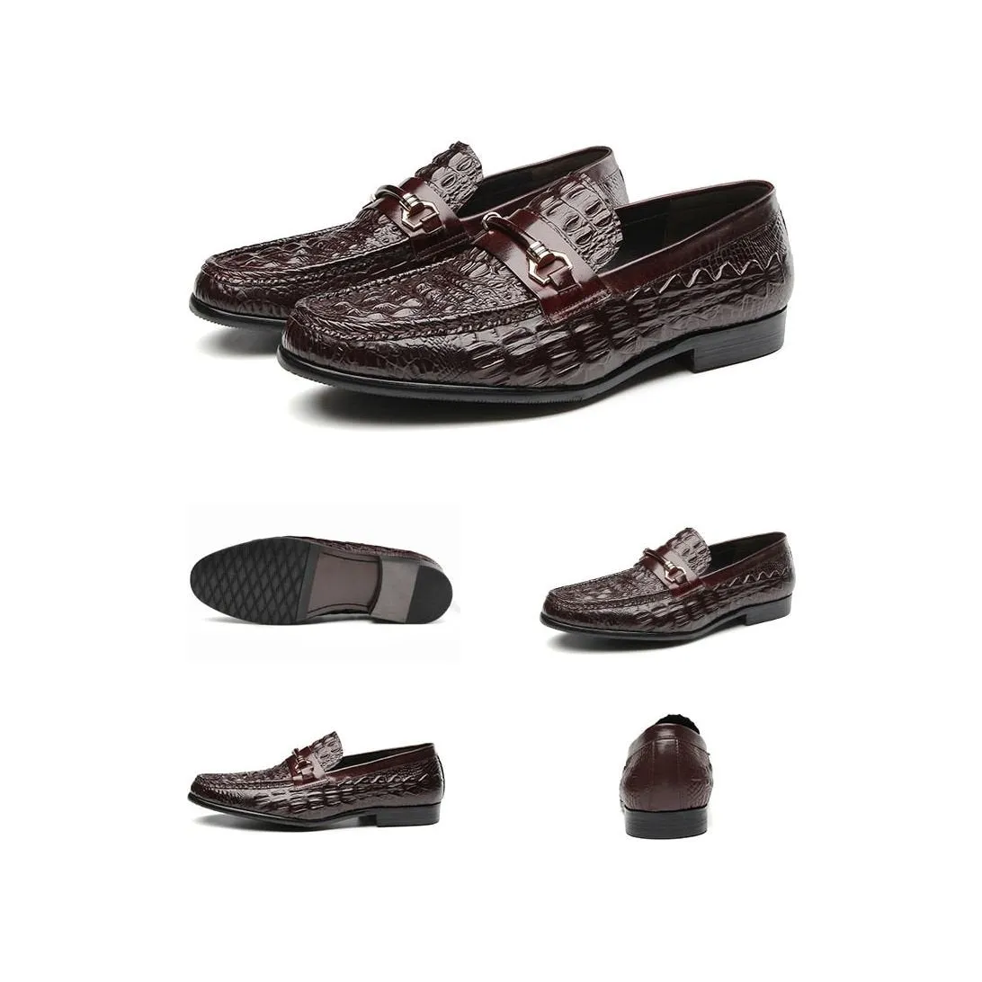 LuxeCroco Exotic Leather Oxford Loafers