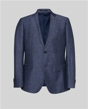 Magee - Claddy T2 Jacket, Navy Herringbone Linen Mix