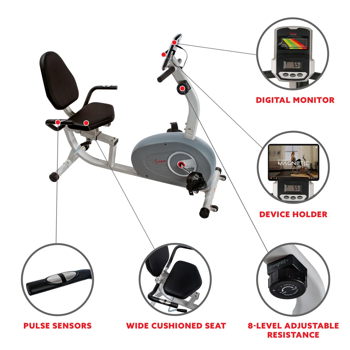 Magnetic Recumbent Exercise Bike