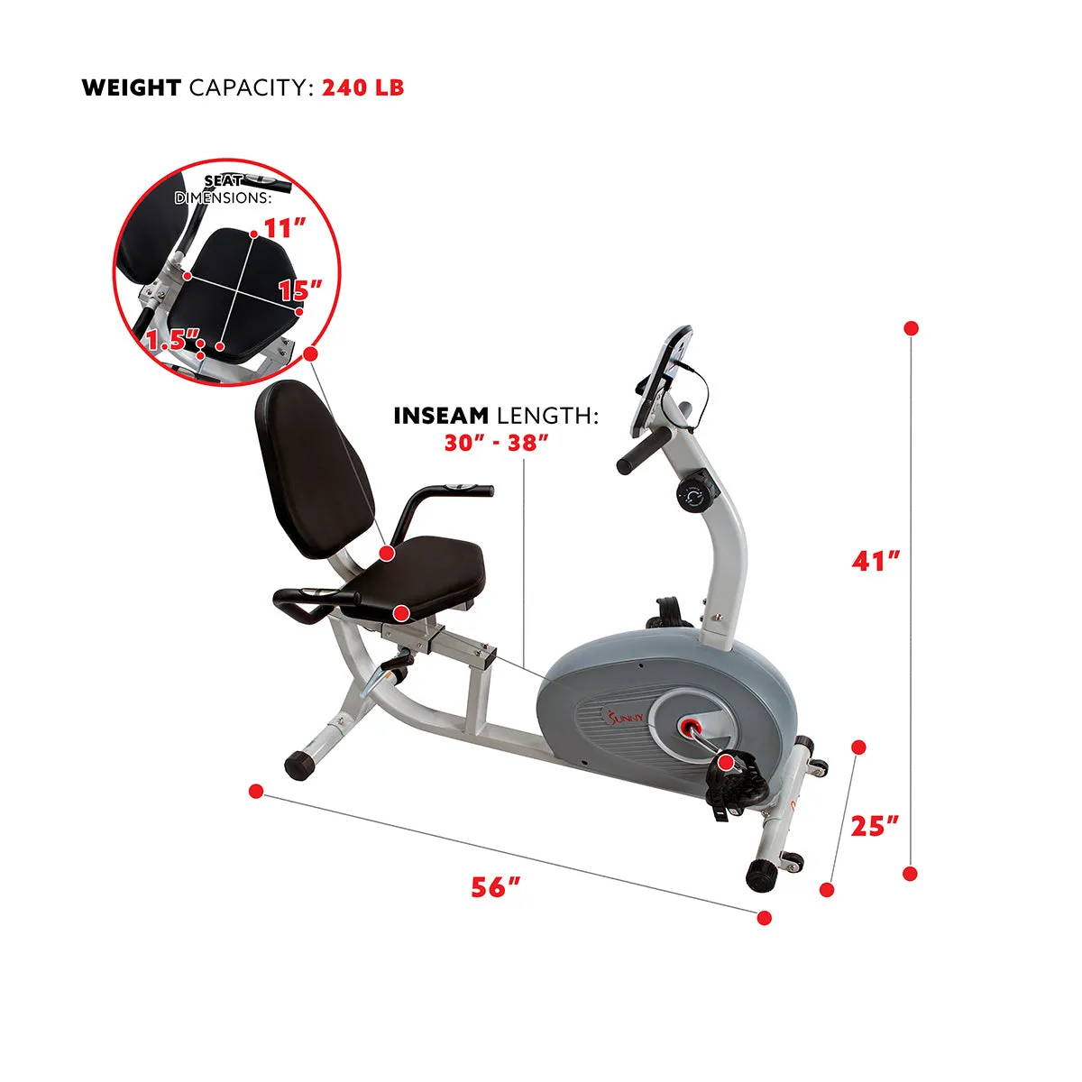 Magnetic Recumbent Exercise Bike