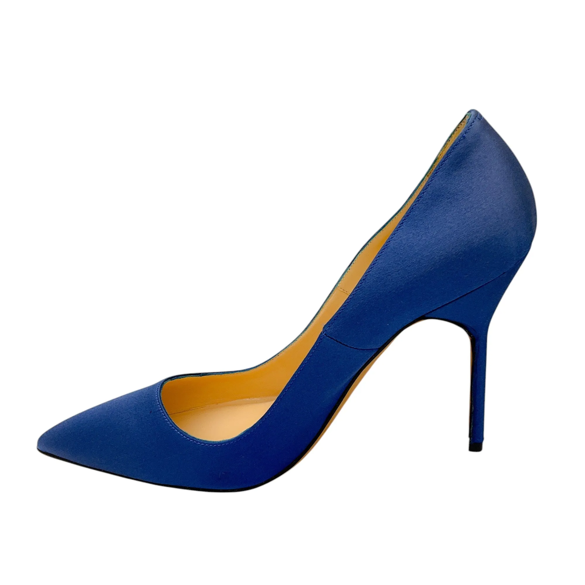 Manolo Blahnik Blue Satin Pumps