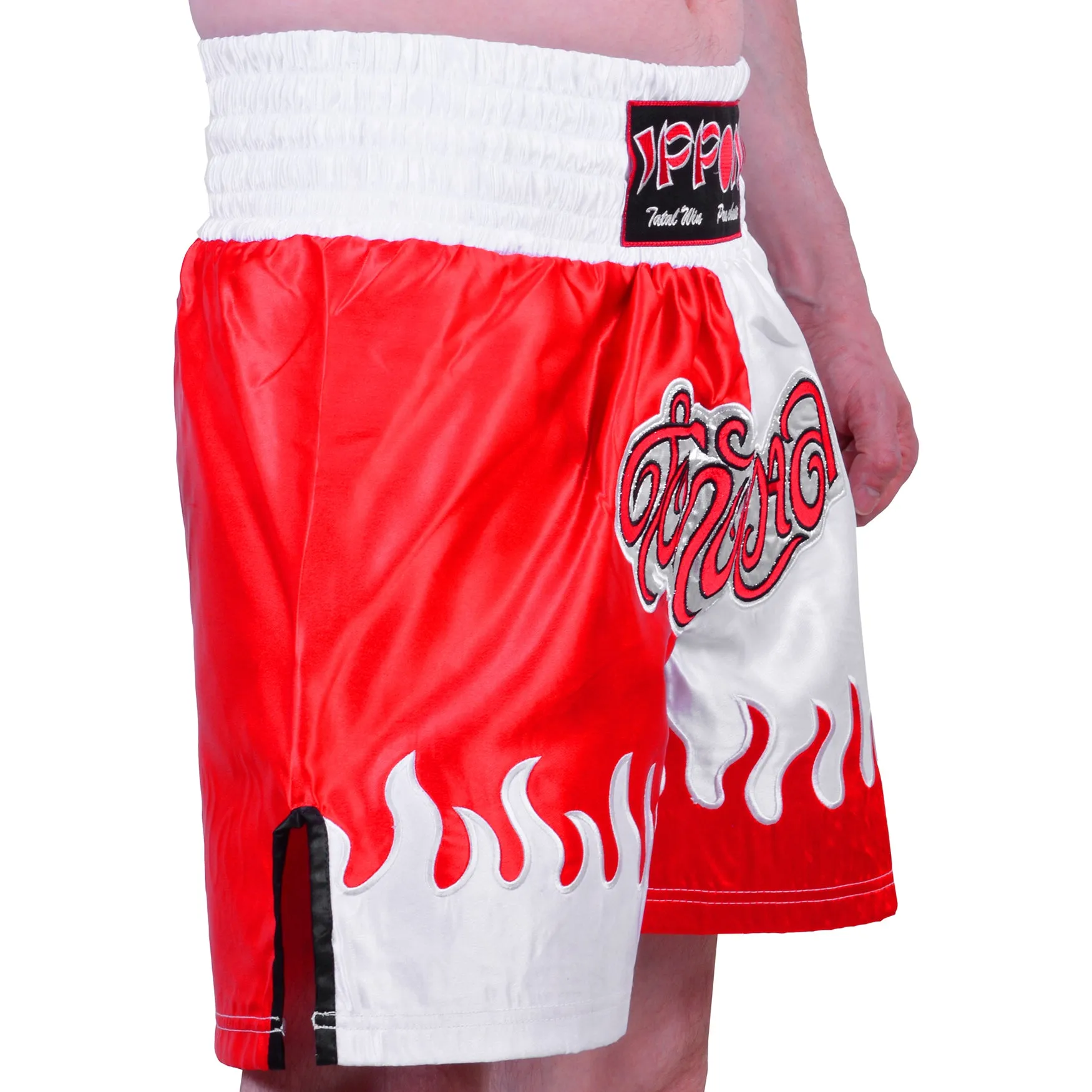 MAR-095G | Red & White Kick Boxing & K1 Shorts