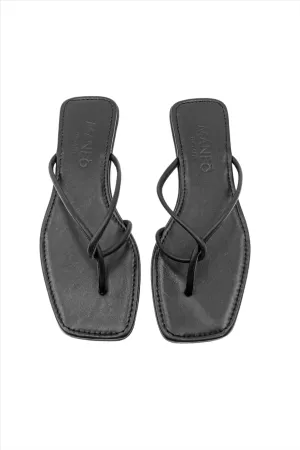 Marta Black Leather Sandal