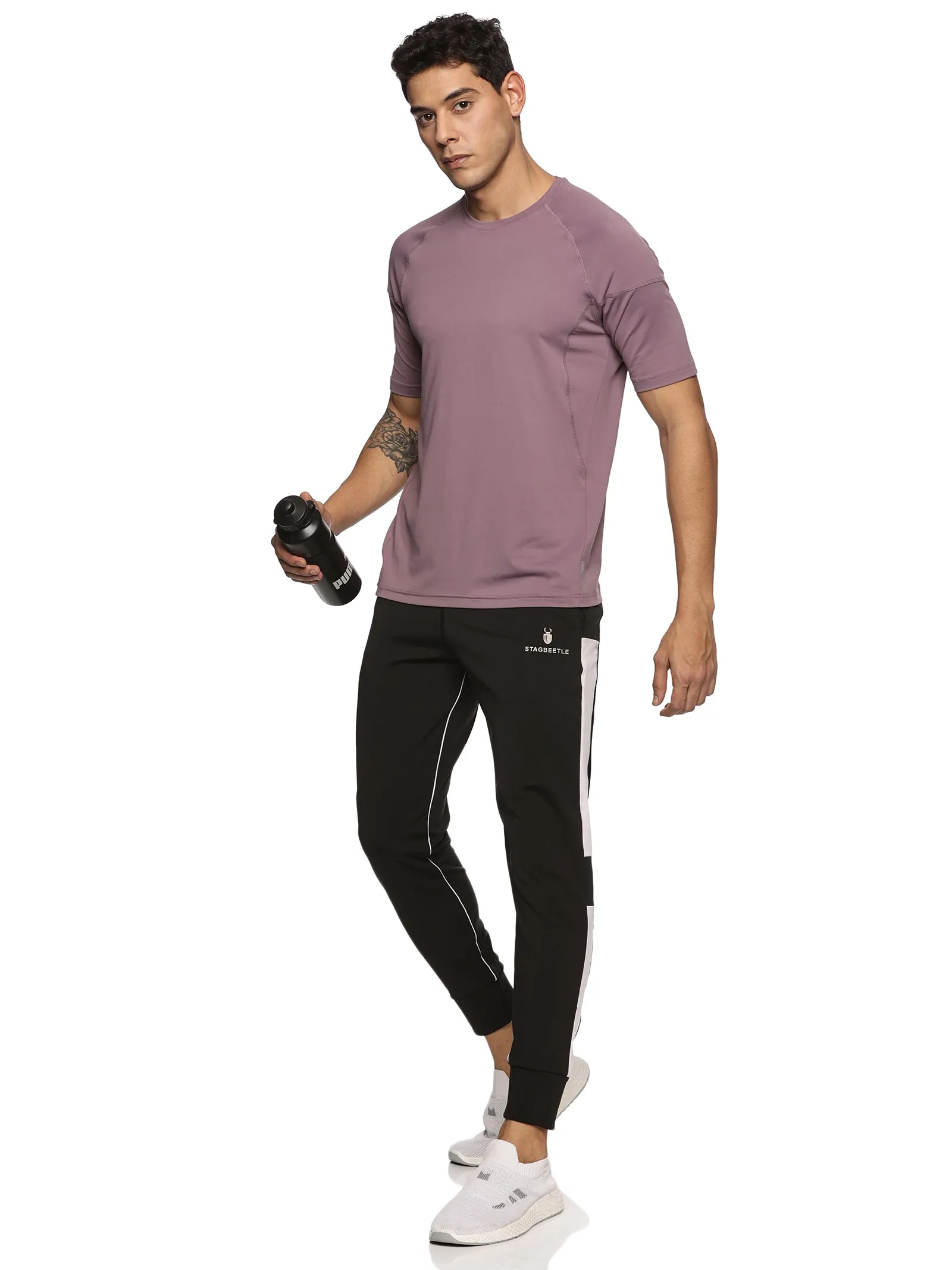 Men Kooltex Solid High Performance Half Raglan Sleeve(Plum)