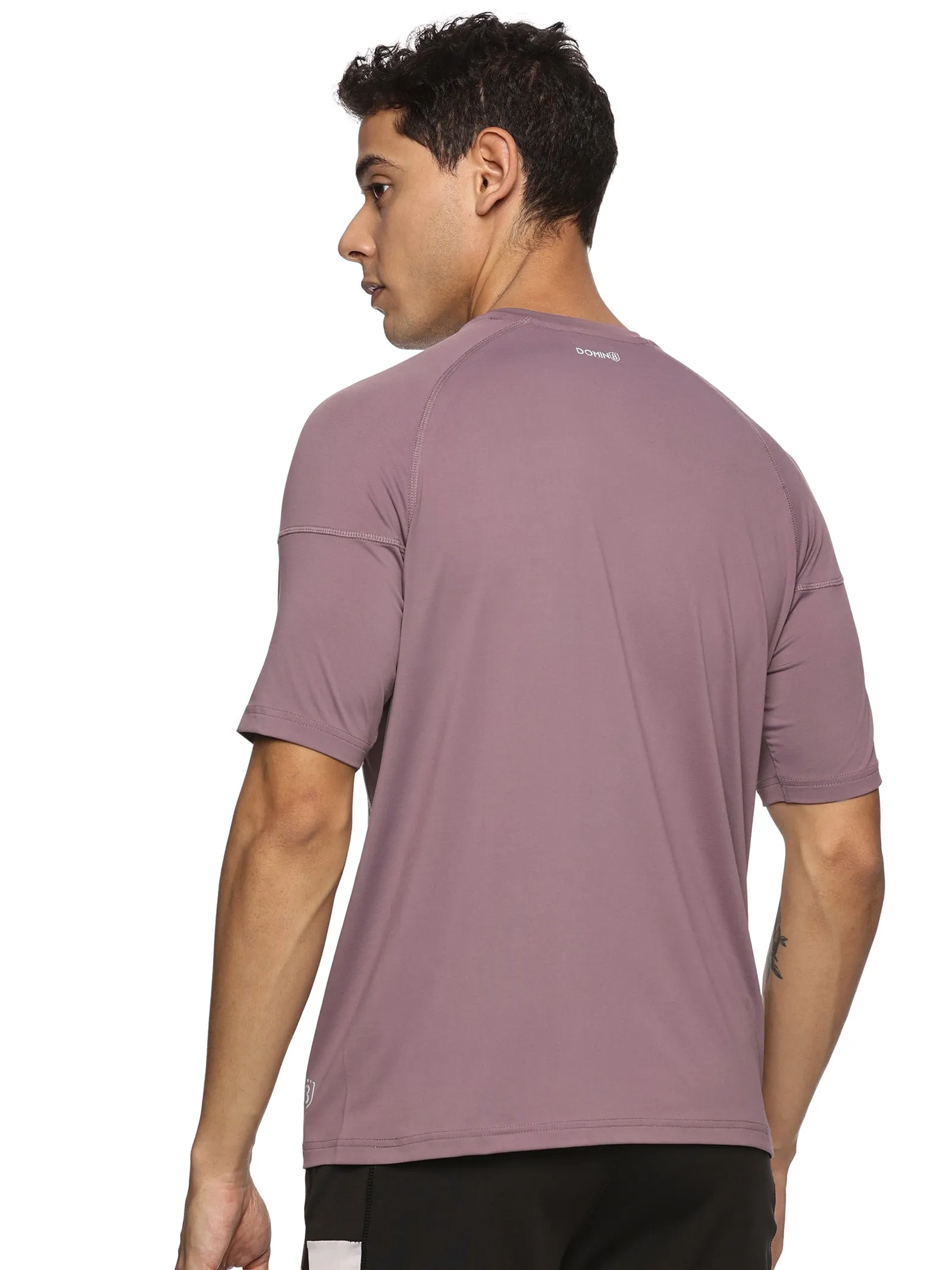 Men Kooltex Solid High Performance Half Raglan Sleeve(Plum)