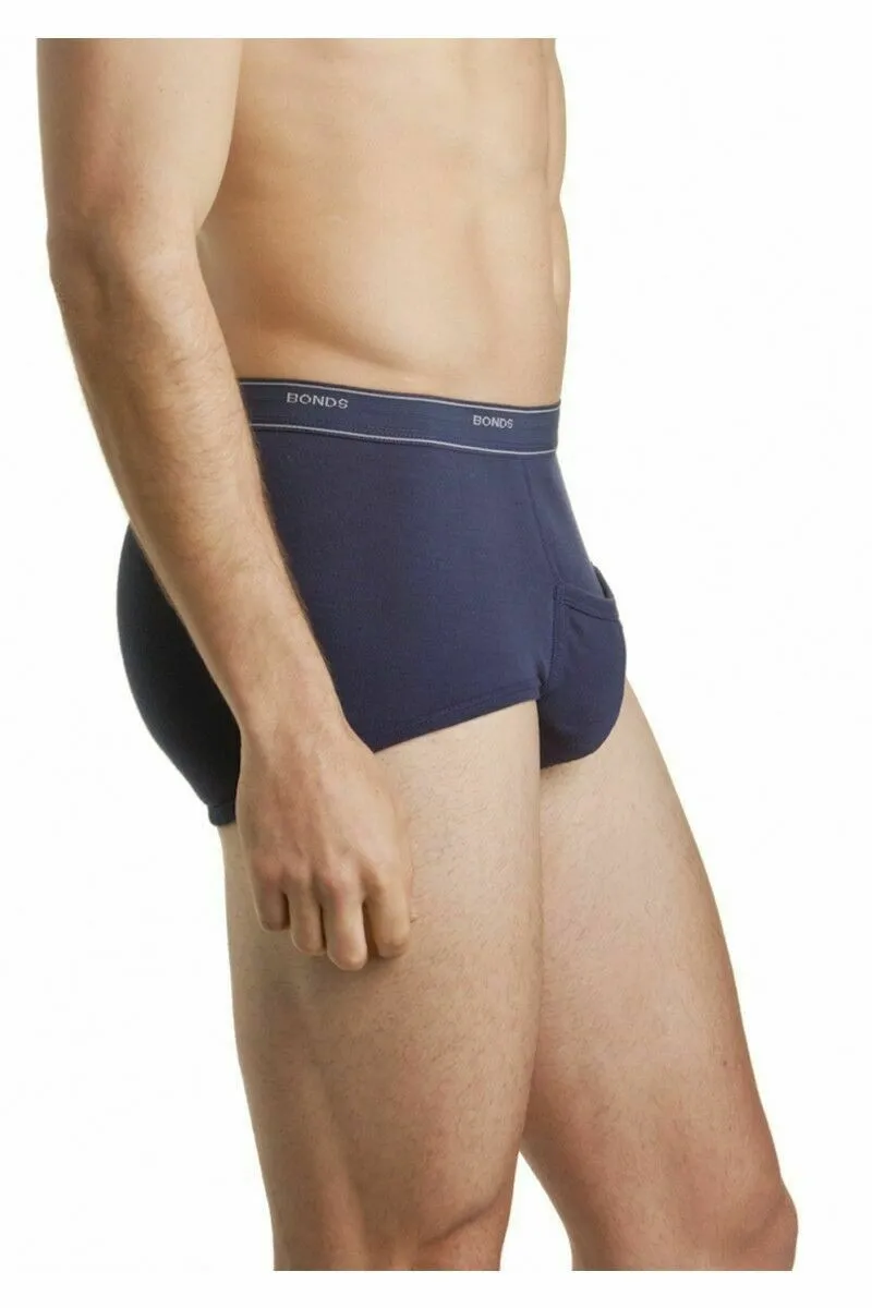 Mens Bonds Navy Cotton Briefs Brief Support Undies Underwear Sport