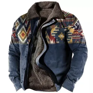 Men's Outdoor Ethnic Pattern Shirt Jacket