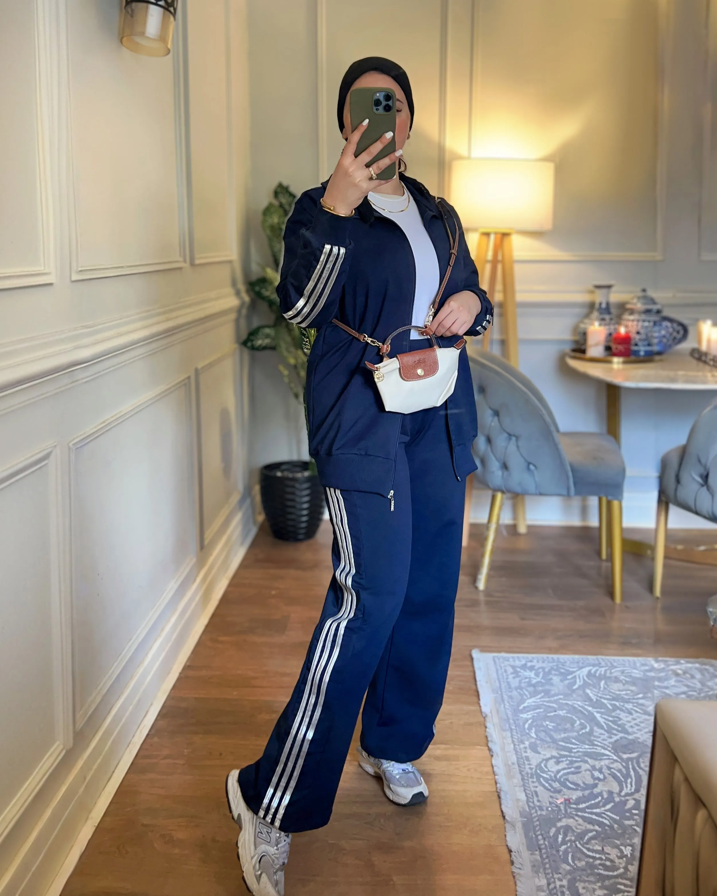 Metallic Striped Tracksuit