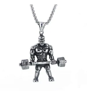 Mr. Olympia Chain Gym Bodybuilding Chain Strongman Necklace Exercise Workout Pendant 24in.