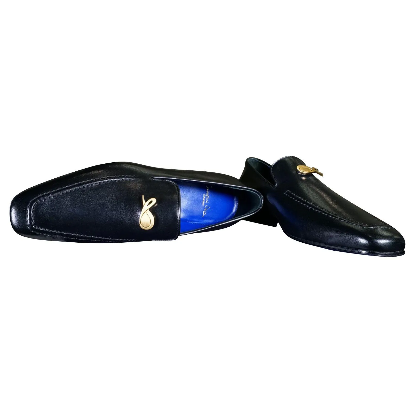 Nero Opal With Yellow Gold Hardware Leather Loafer