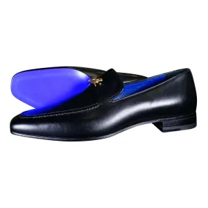 Nero Opal With Yellow Gold Hardware Leather Loafer