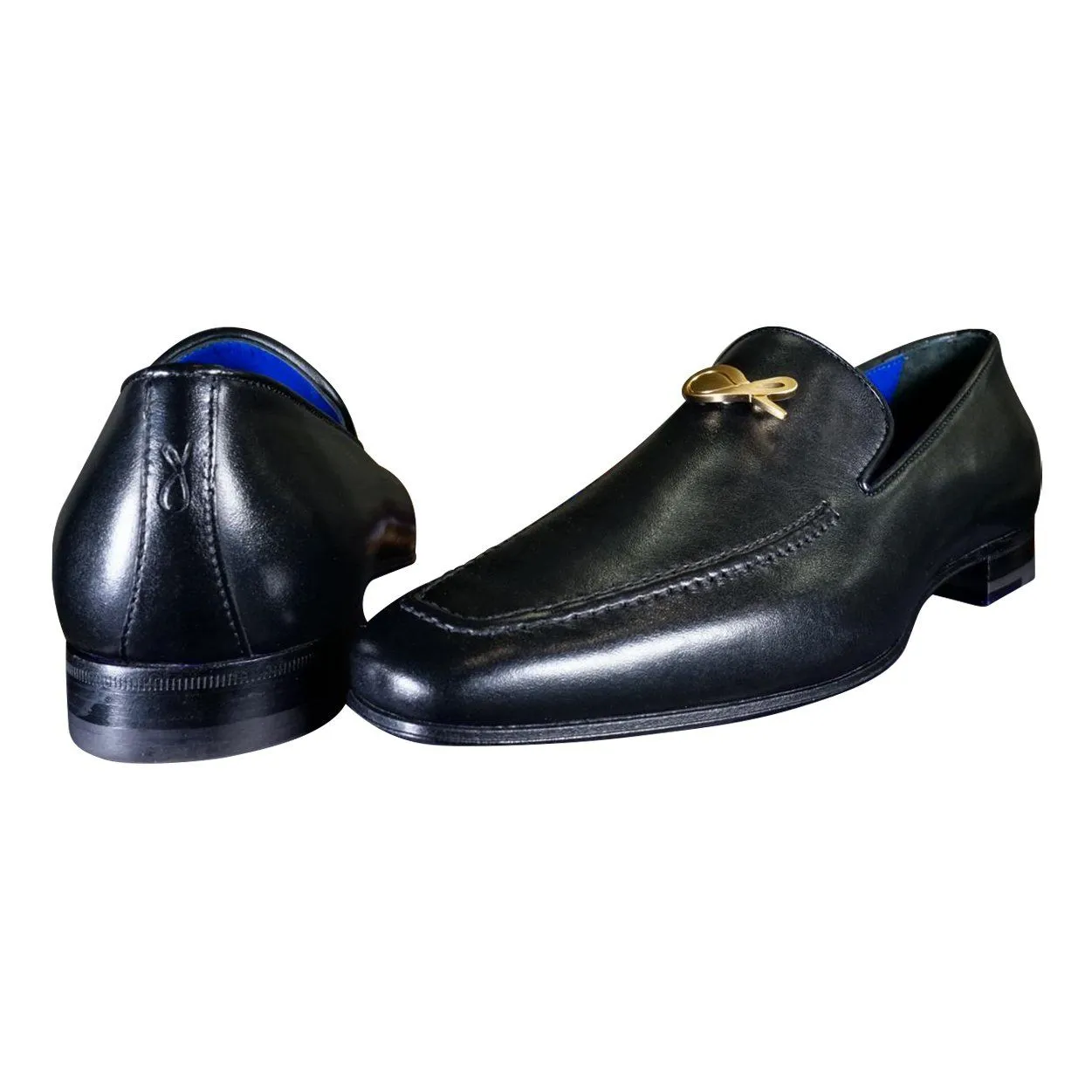 Nero Opal With Yellow Gold Hardware Leather Loafer