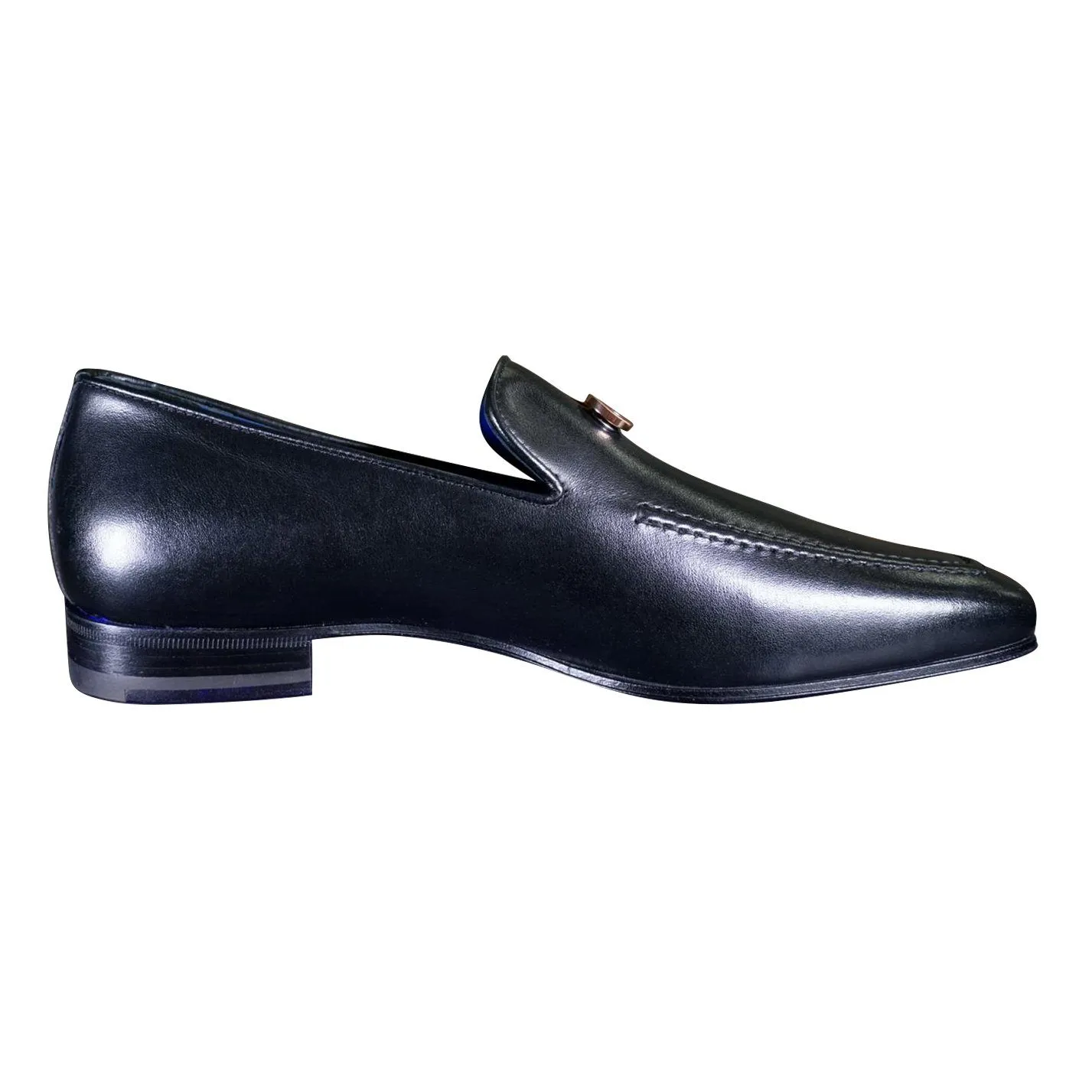 Nero Opal With Yellow Gold Hardware Leather Loafer