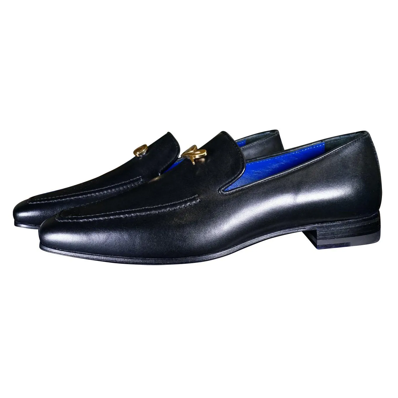 Nero Opal With Yellow Gold Hardware Leather Loafer