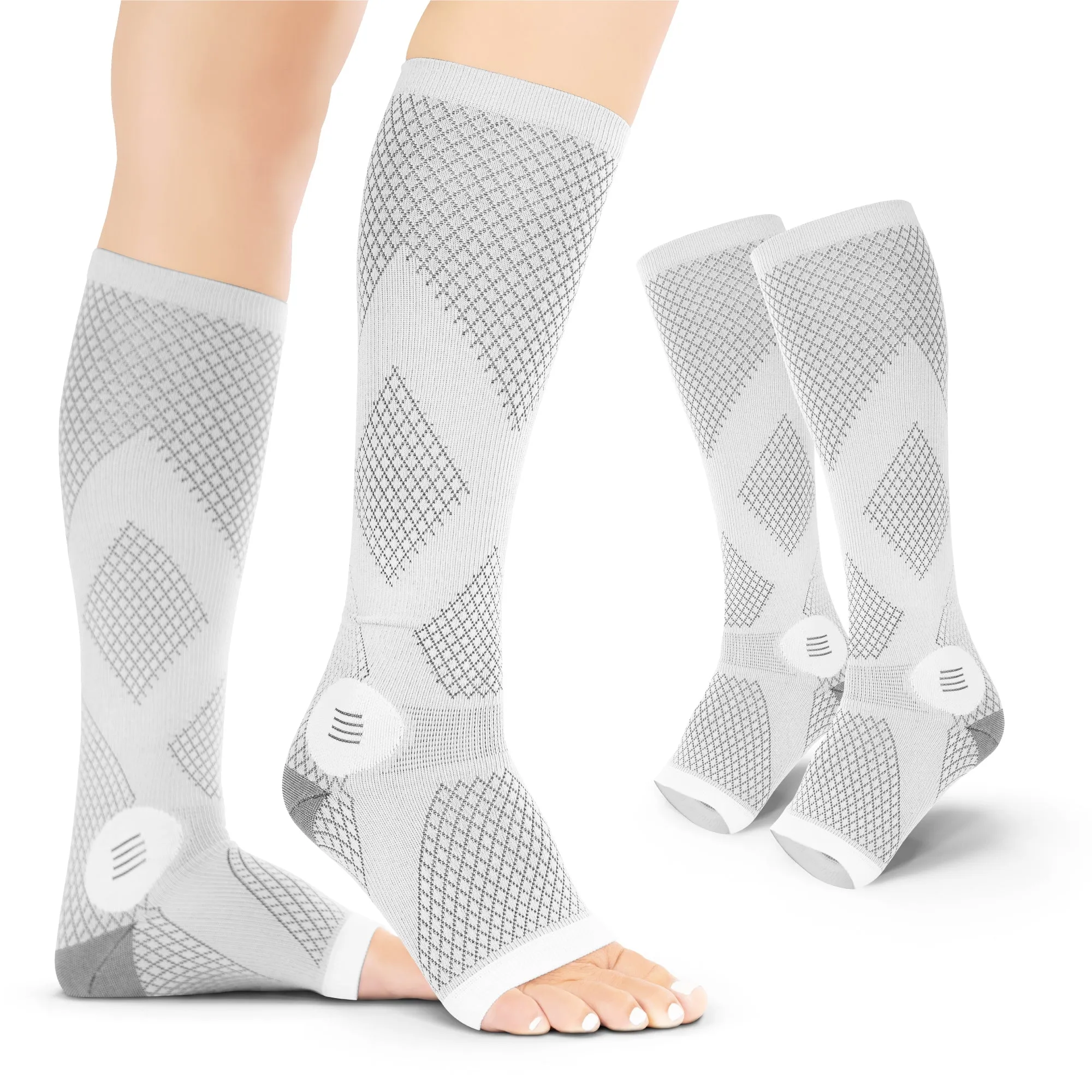 Neuropathy Socks | Compression Toeless Foot Pain Relief Sleeves for Diabetics and Peripheral Treatment (Pair)