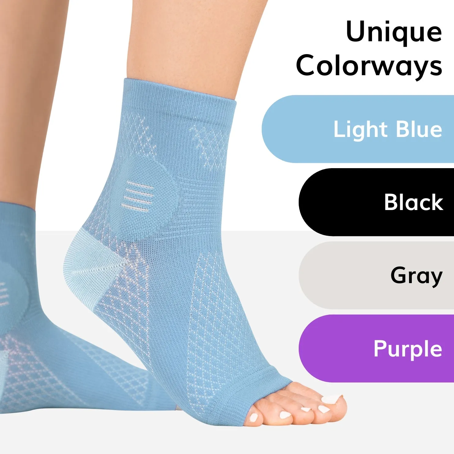 Neuropathy Socks | Compression Toeless Foot Pain Relief Sleeves for Diabetics and Peripheral Treatment (Pair)