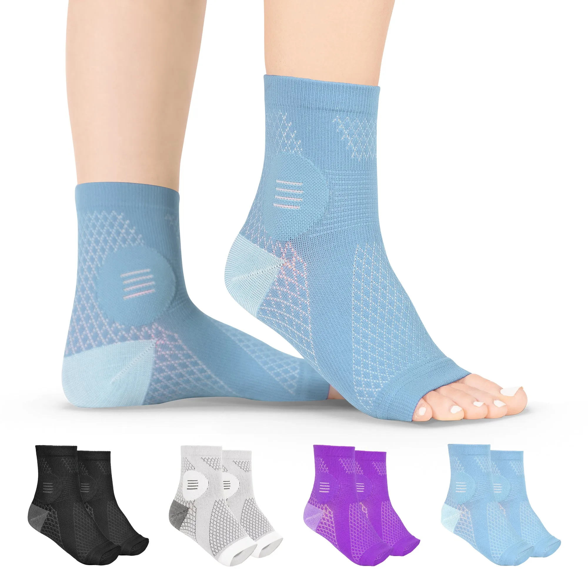 Neuropathy Socks | Compression Toeless Foot Pain Relief Sleeves for Diabetics and Peripheral Treatment (Pair)