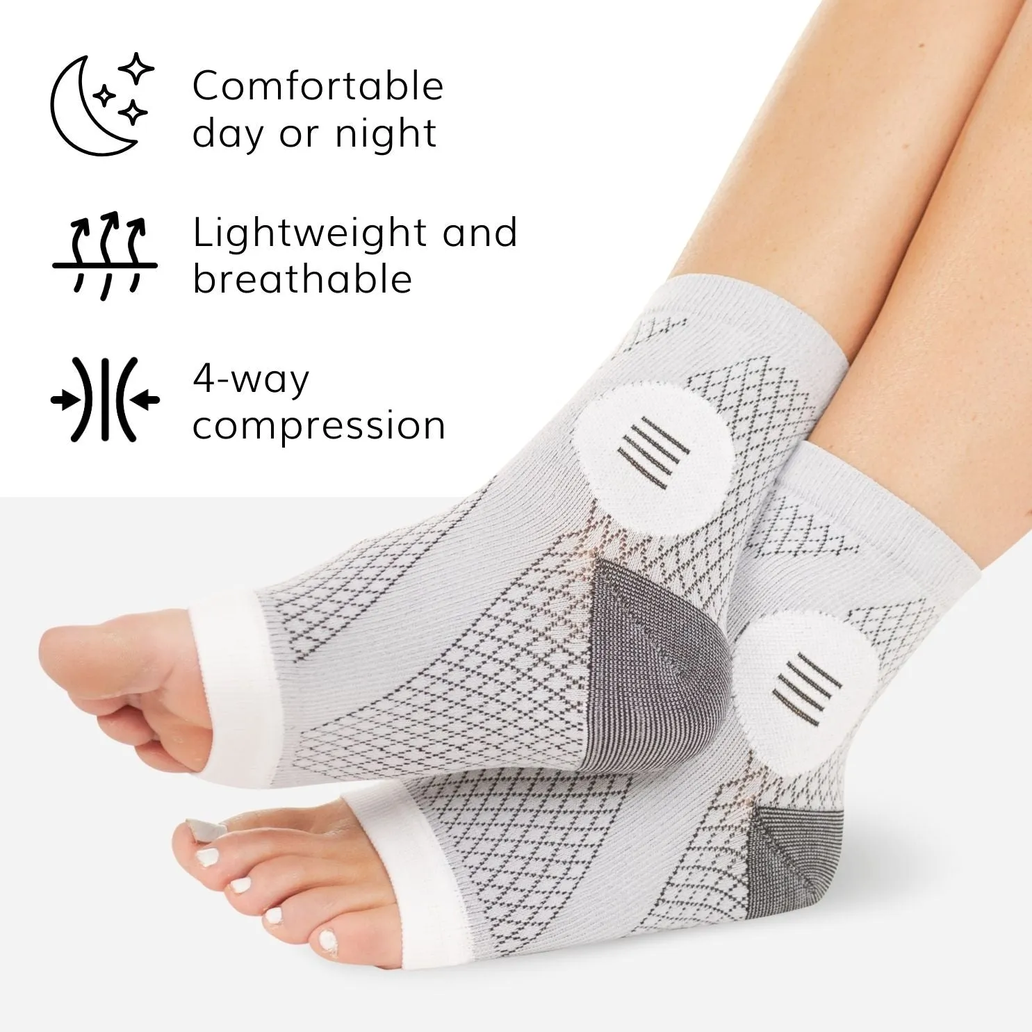 Neuropathy Socks | Compression Toeless Foot Pain Relief Sleeves for Diabetics and Peripheral Treatment (Pair)