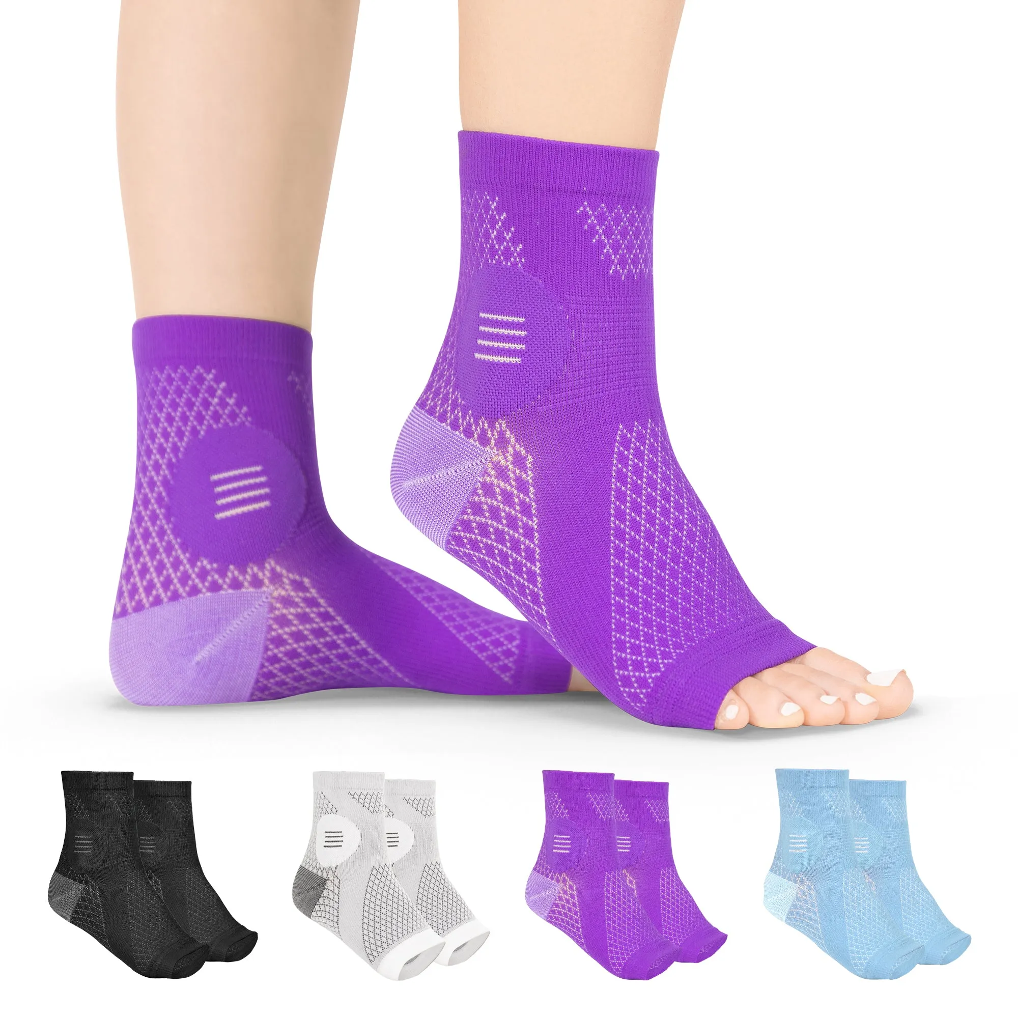 Neuropathy Socks | Compression Toeless Foot Pain Relief Sleeves for Diabetics and Peripheral Treatment (Pair)