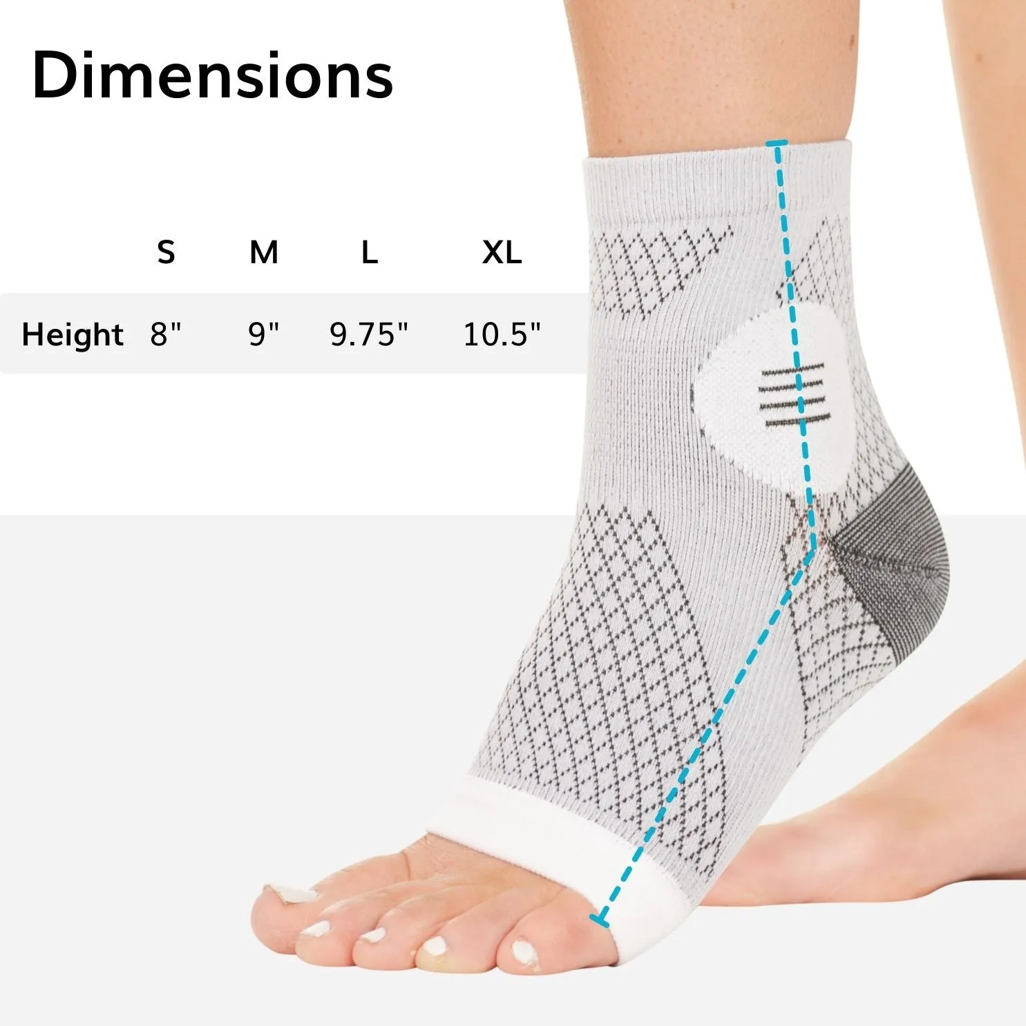 Neuropathy Socks | Compression Toeless Foot Pain Relief Sleeves for Diabetics and Peripheral Treatment (Pair)