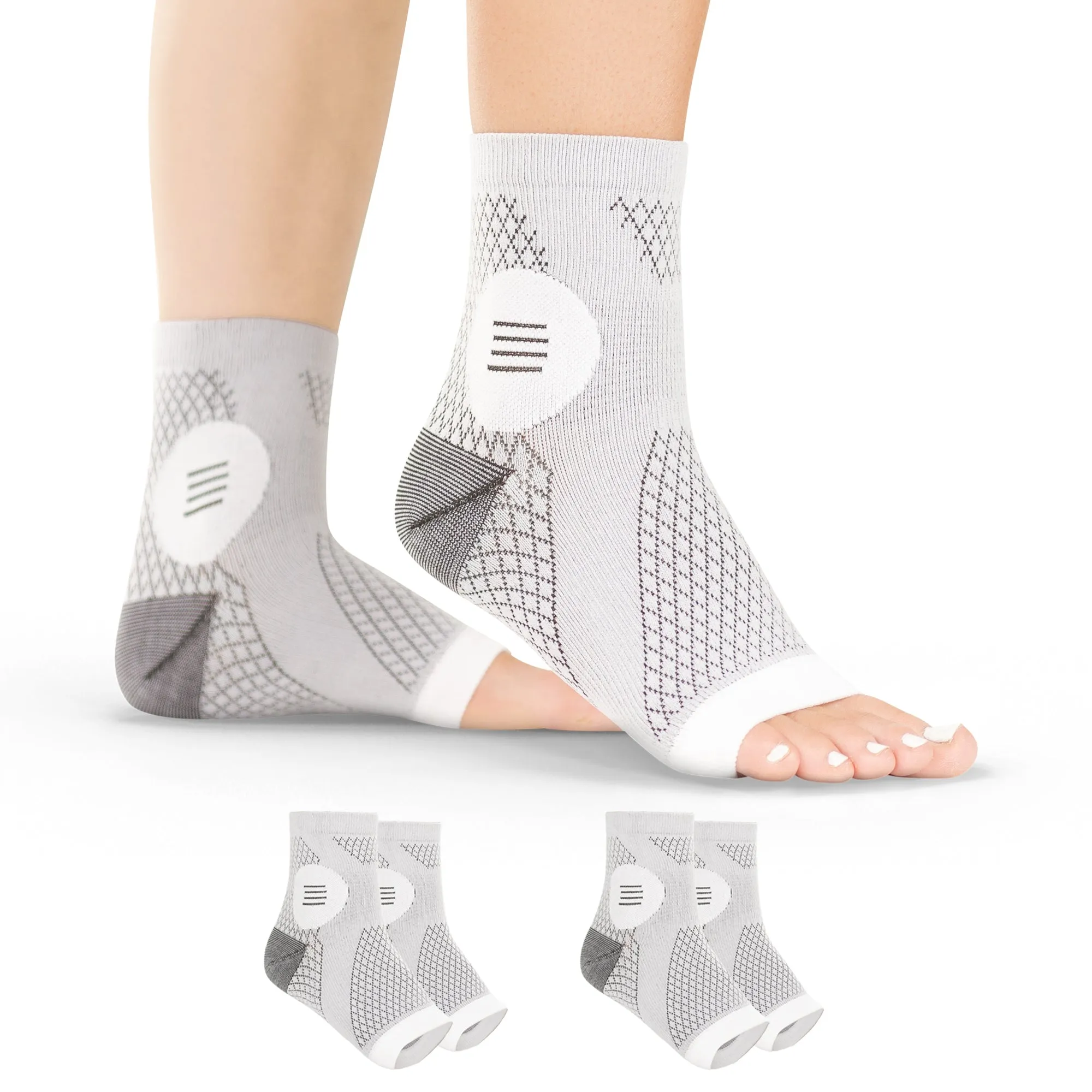 Neuropathy Socks | Compression Toeless Foot Pain Relief Sleeves for Diabetics and Peripheral Treatment (Pair)