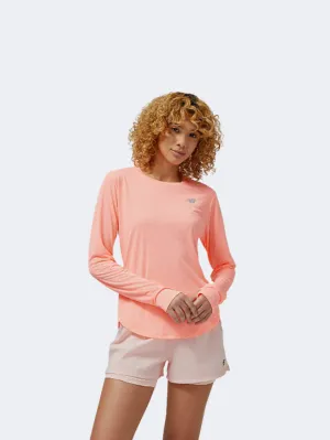 New Balance Accelerate Long Women Performanc Long Sleeve Grapefruit