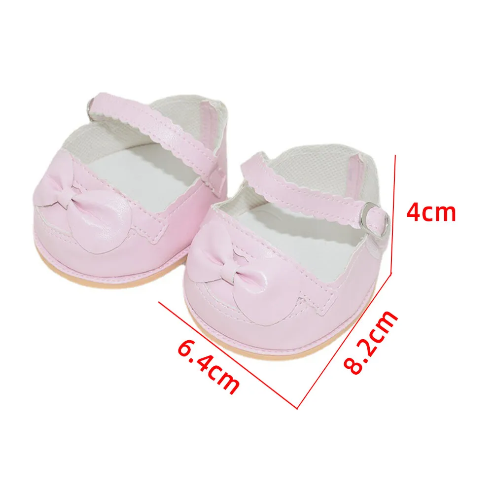 niannyyhouse Plush Doll Bow Tie Leather Shoes Length 8.2cm Soft Doll Accessories Dress Up