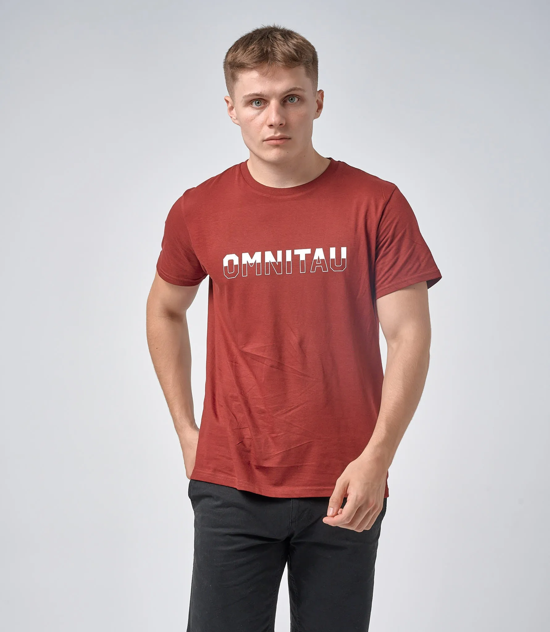 Omnitau Men's Drive Organic Cotton Balance Crew Neck T-Shirt - Burgundy