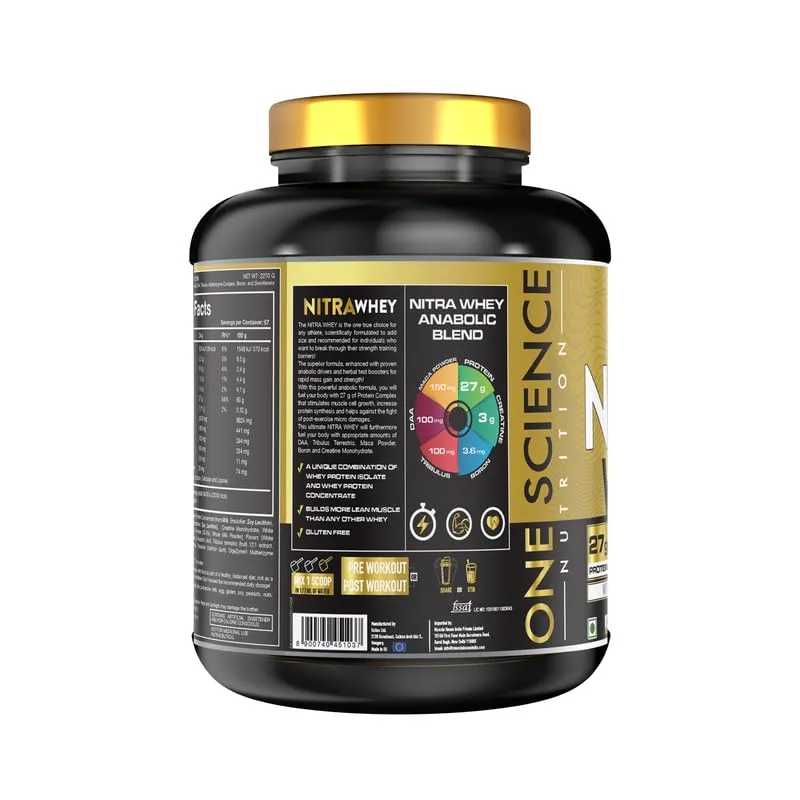 One Science Nutrition (OSN) Nitra Whey - DAA, Tribulus Terrestis, Maca powder and Boron & Creatine Monohydrate | 27g Protein, 3g Creatine, 5.2g Glutamine, 6.6g BCAA - 5 lbs - (Chocolate Rush)