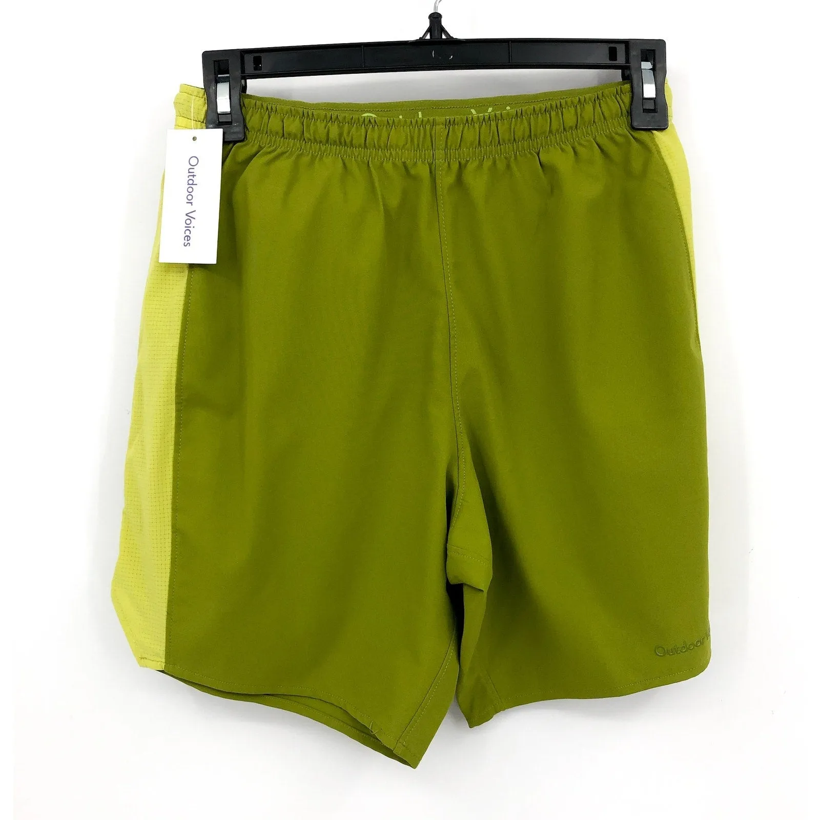 OUTDOOR VOICES Men's Linerless High Stride 7" Short XS Mossy Green Apple NWT