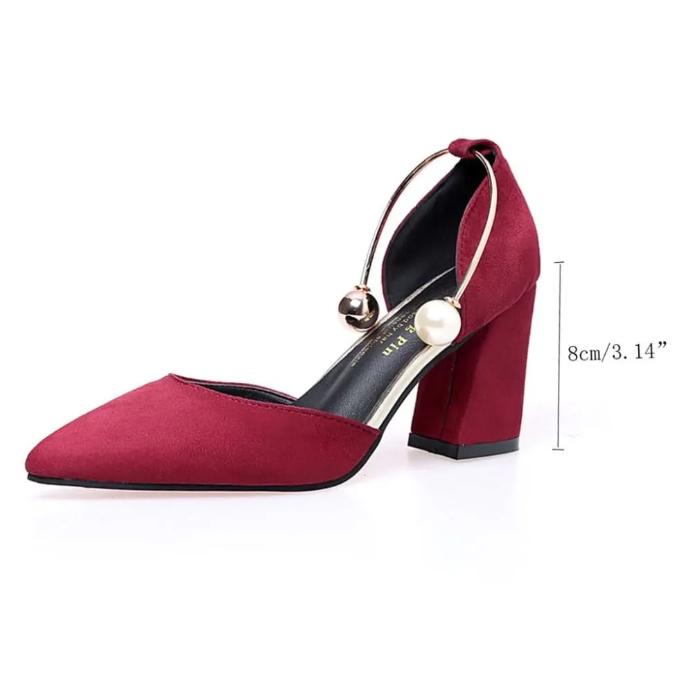 Pearl Ring Solid Color Causal Shoes