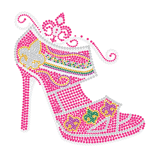 Pink Stiletto Sandal with Fleur de Lis Details Rhinestone Tshirt (Short or Long Sleeve)