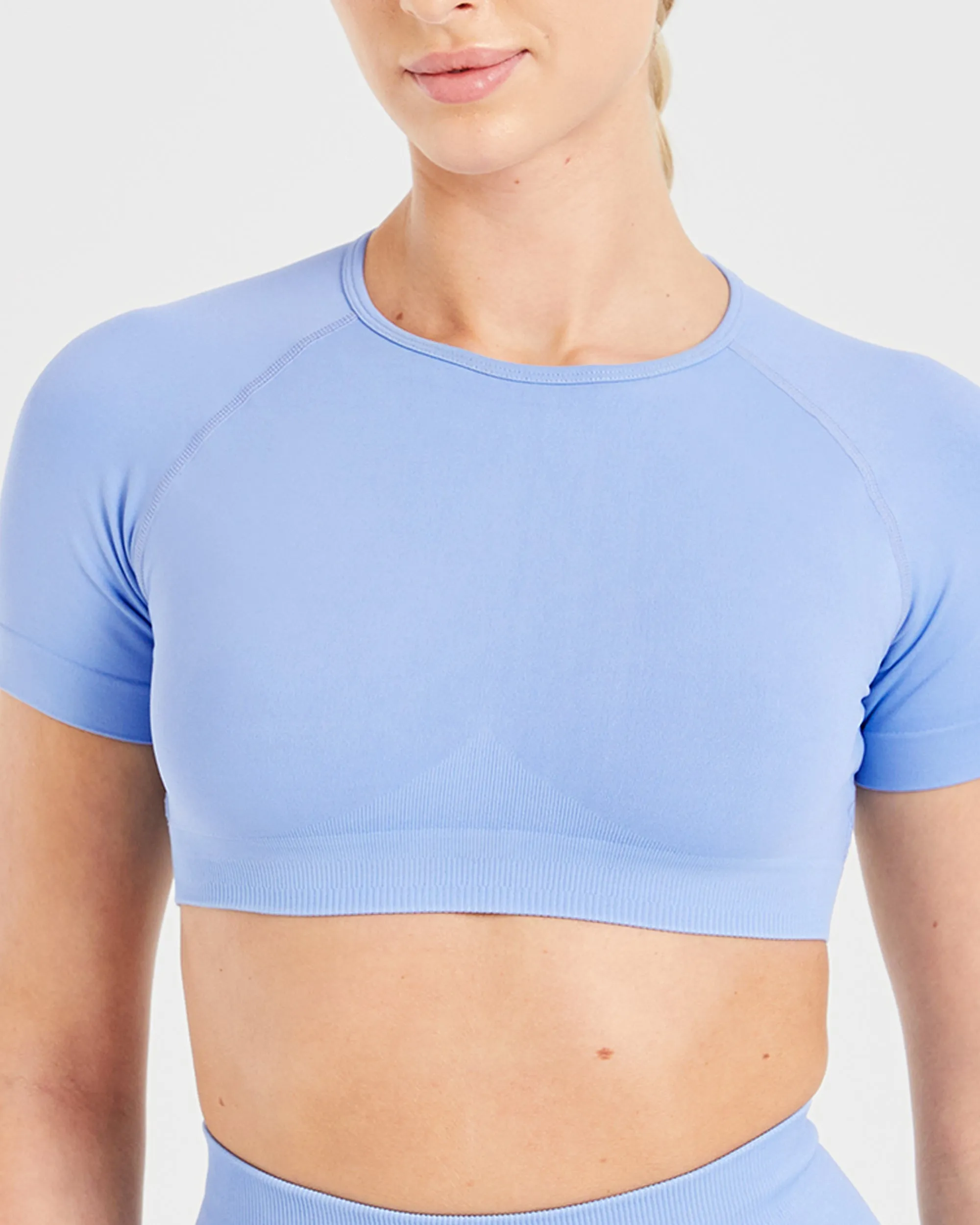 Power Seamless Crop Top - Blue