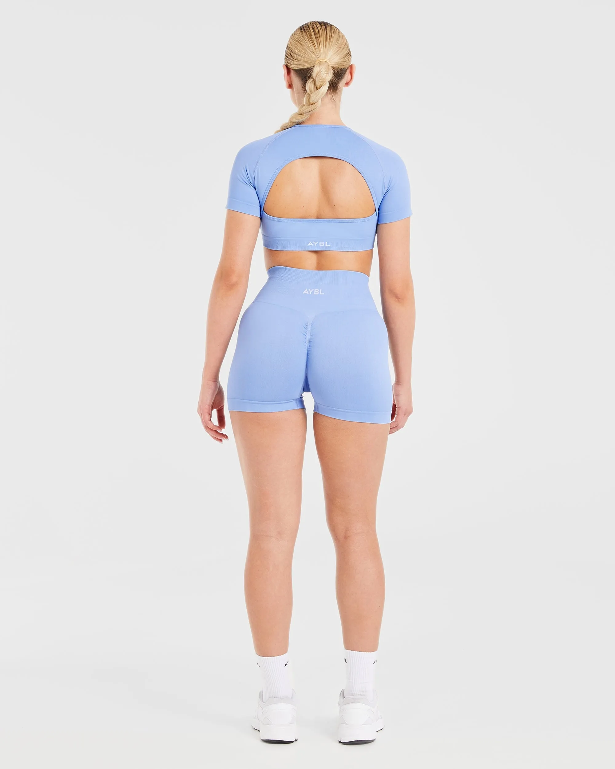 Power Seamless Crop Top - Blue