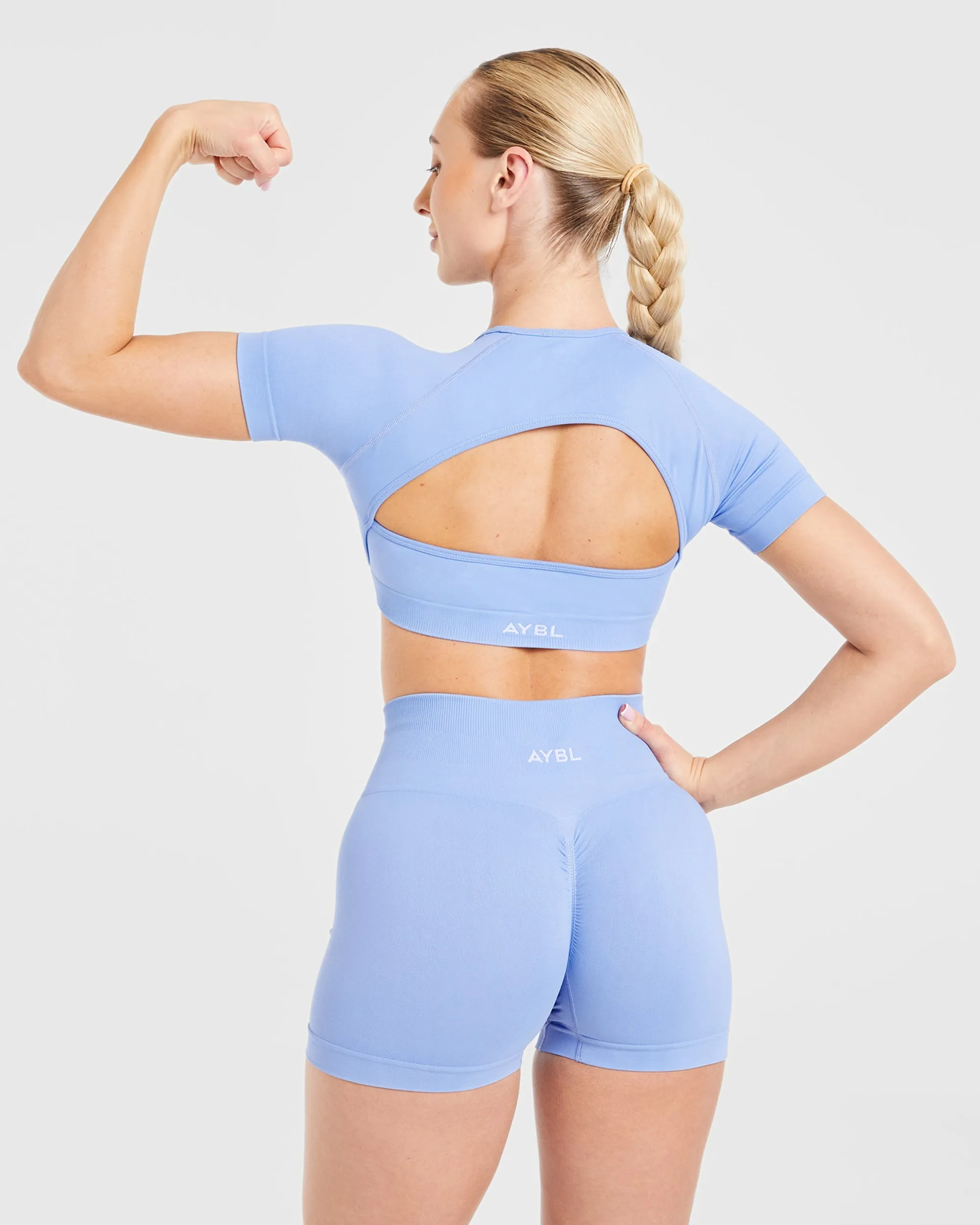 Power Seamless Crop Top - Blue