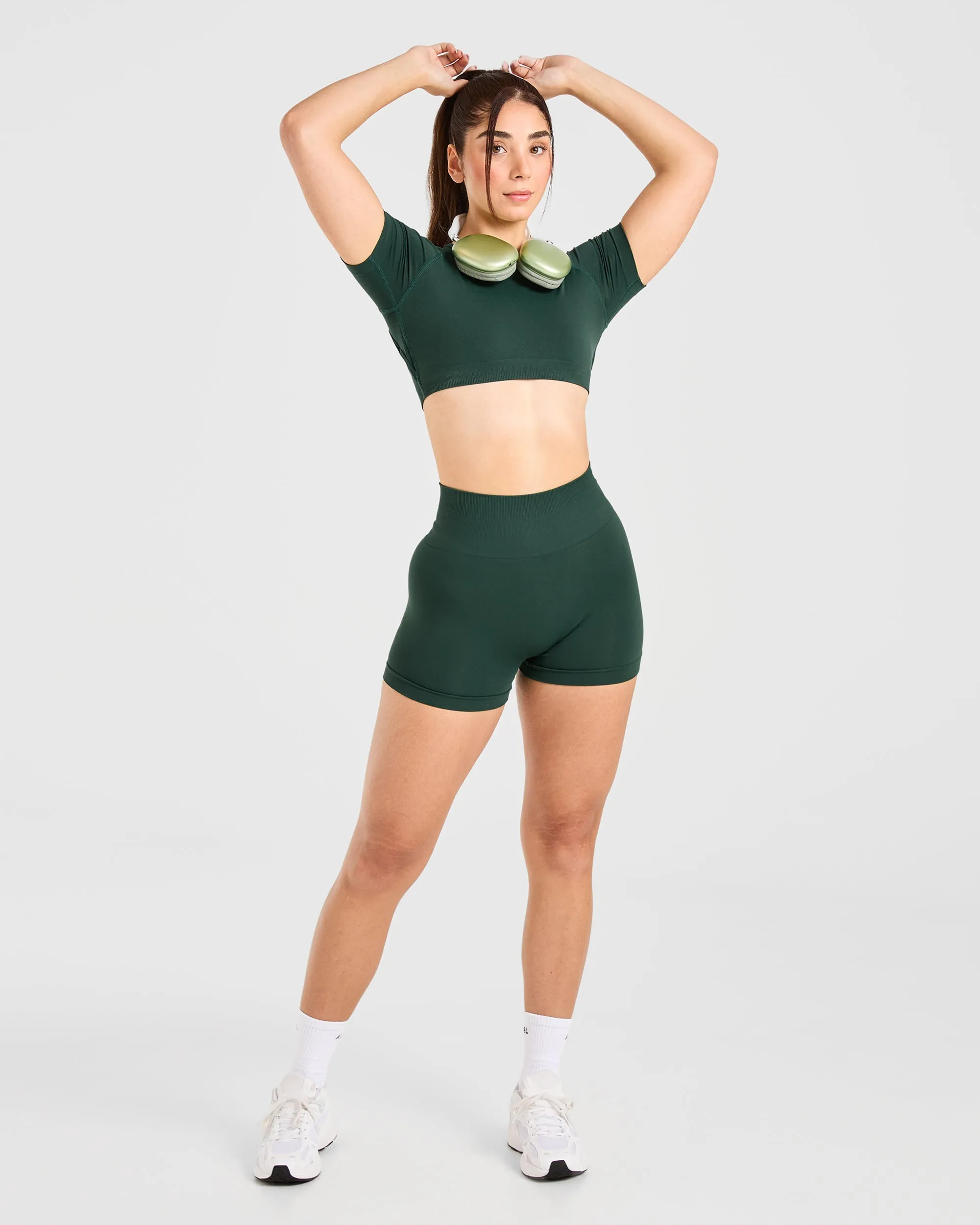 Power Seamless Crop Top - Evergreen