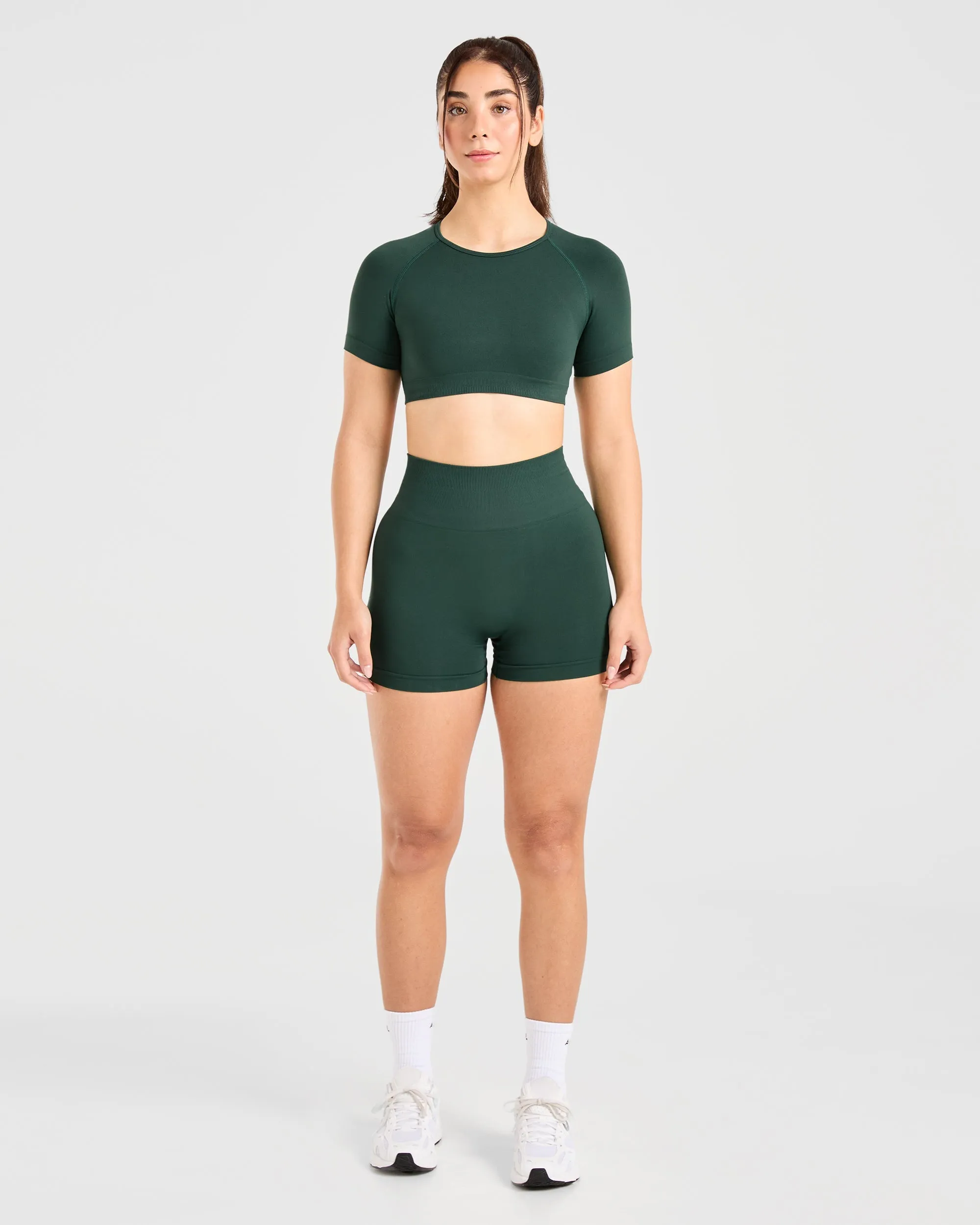 Power Seamless Crop Top - Evergreen