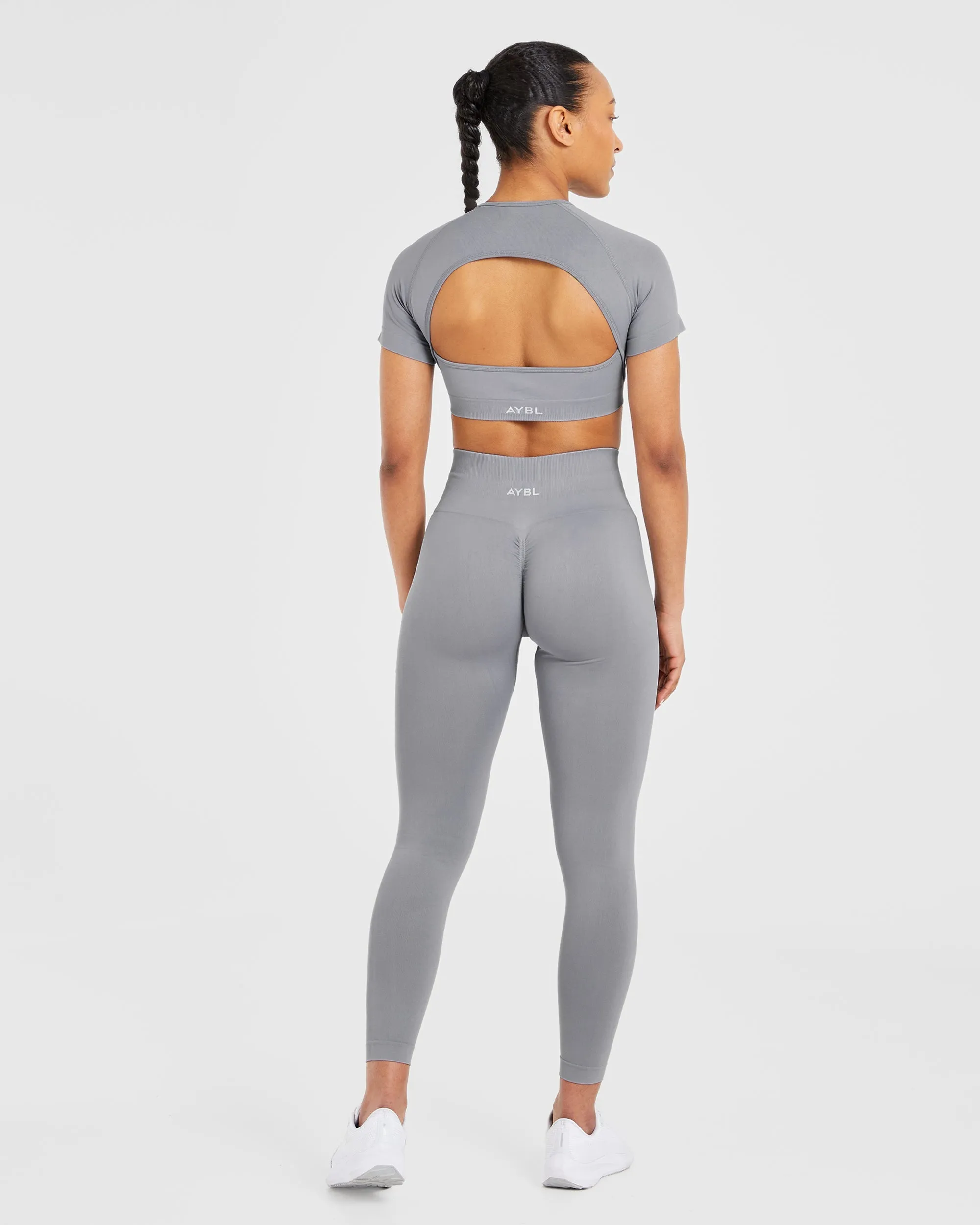 Power Seamless Crop Top - Grey