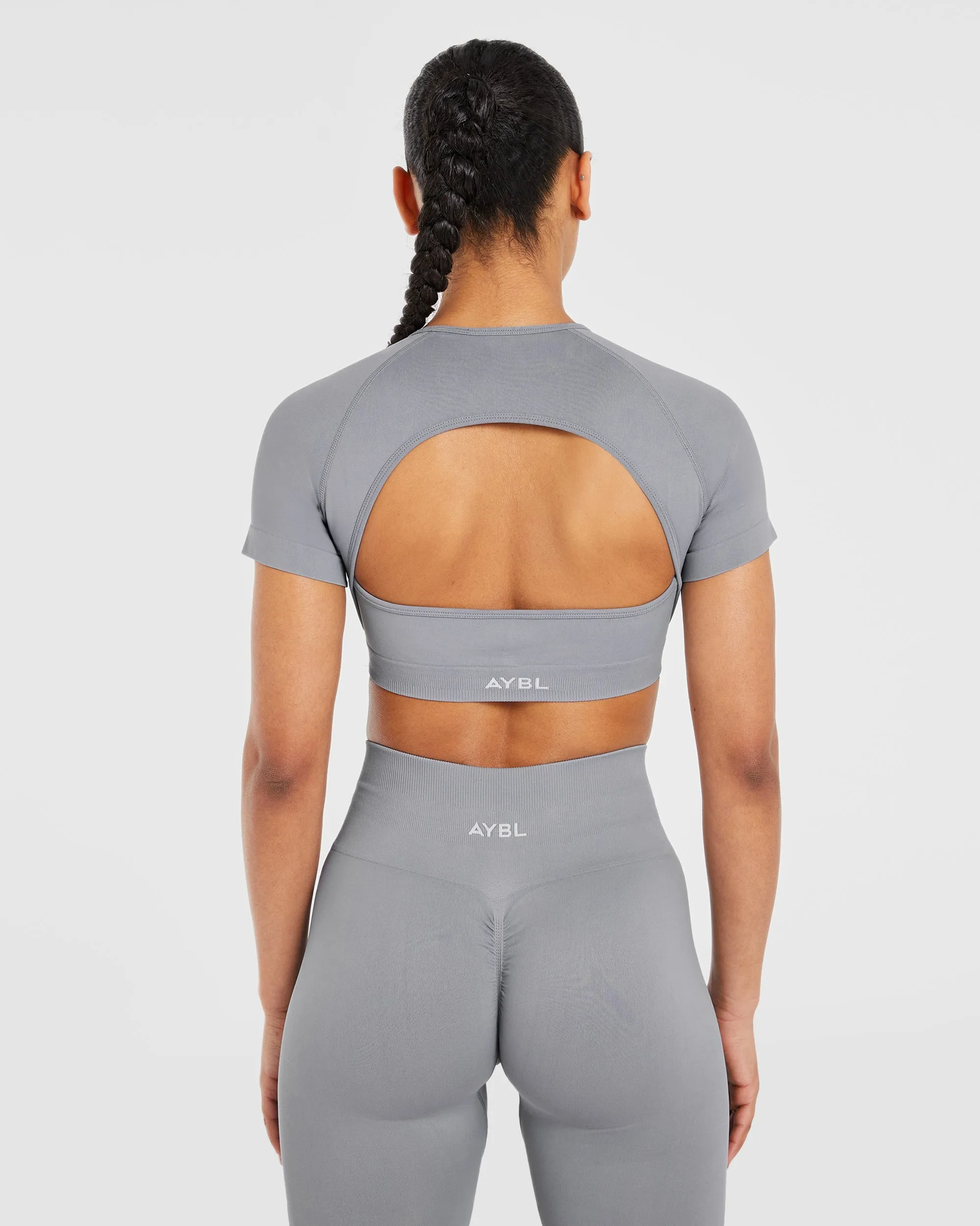 Power Seamless Crop Top - Grey