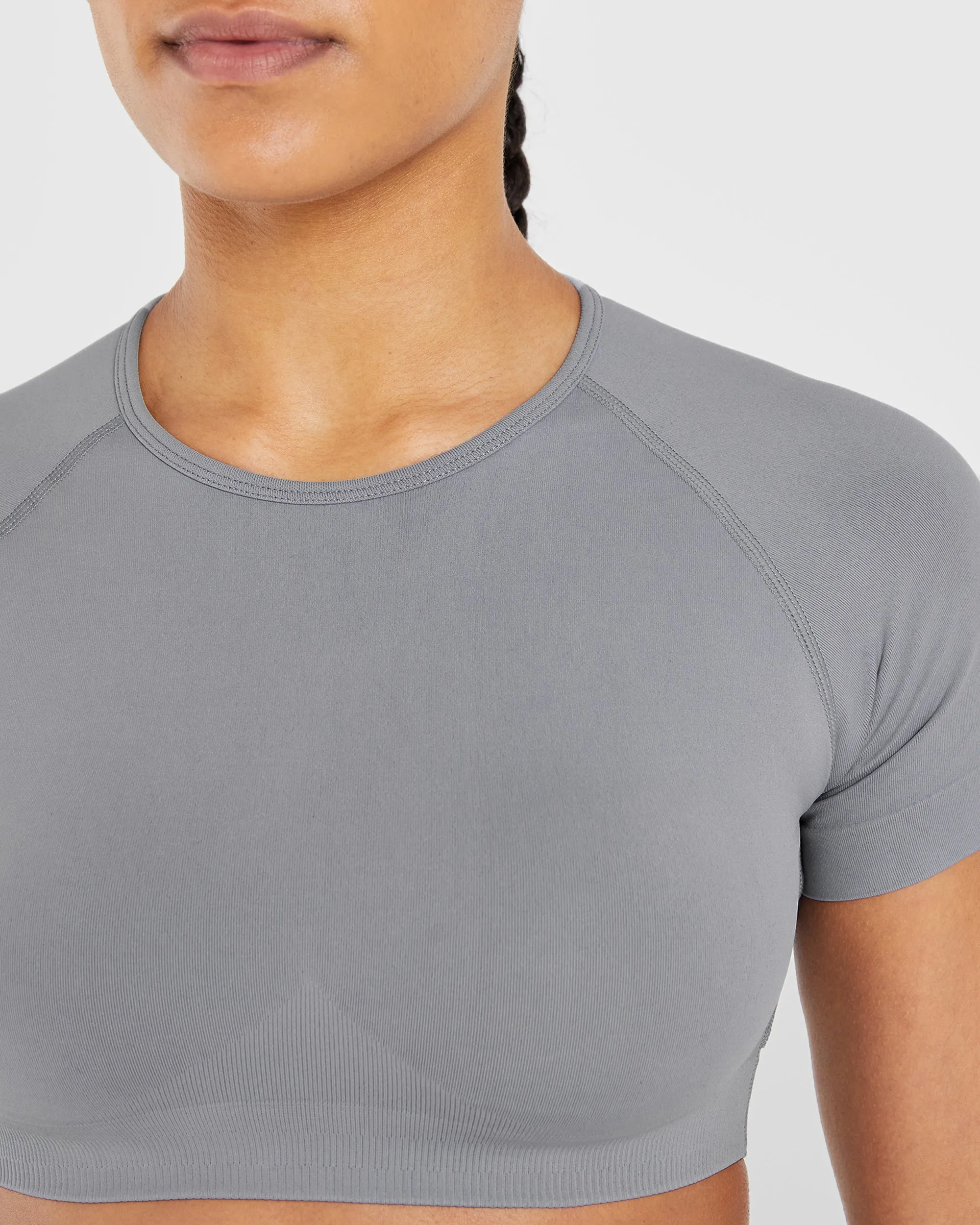 Power Seamless Crop Top - Grey