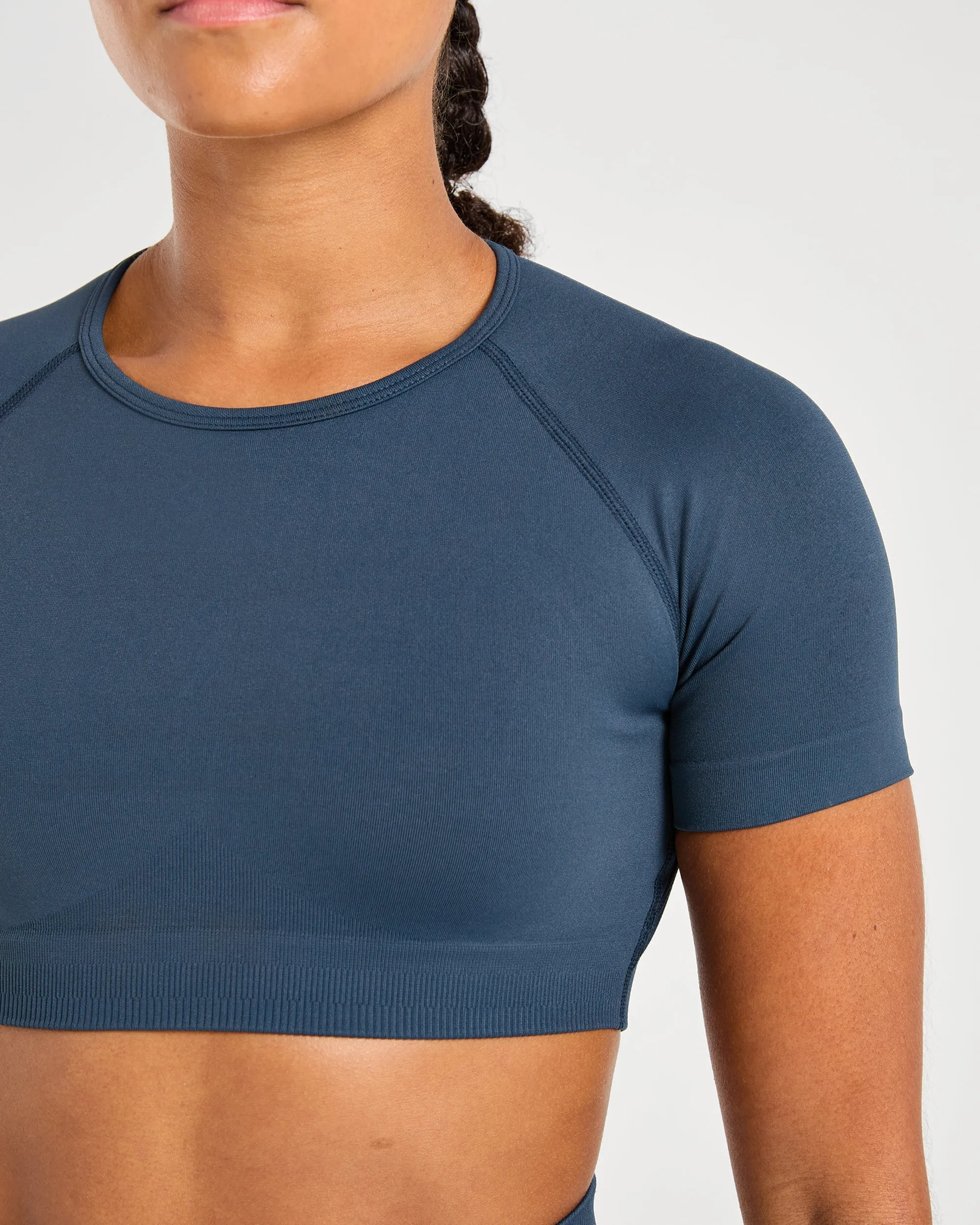 Power Seamless Crop Top - Ocean Teal