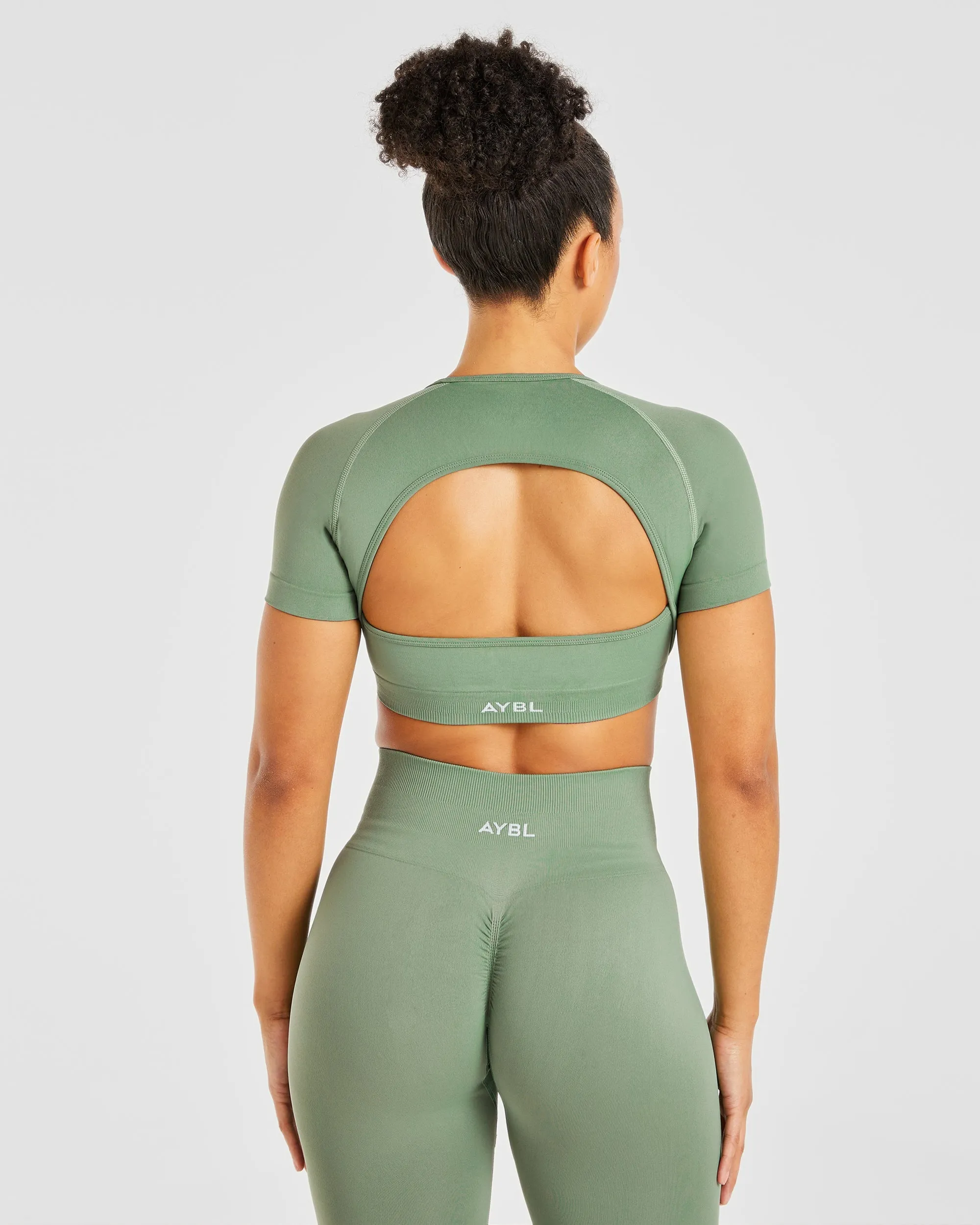 Power Seamless Crop Top - Olive