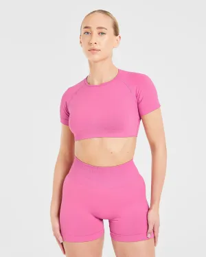 Power Seamless Crop Top - Pink