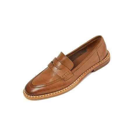 Pre Order:  Retro Flat Heel Round Toe Loafers