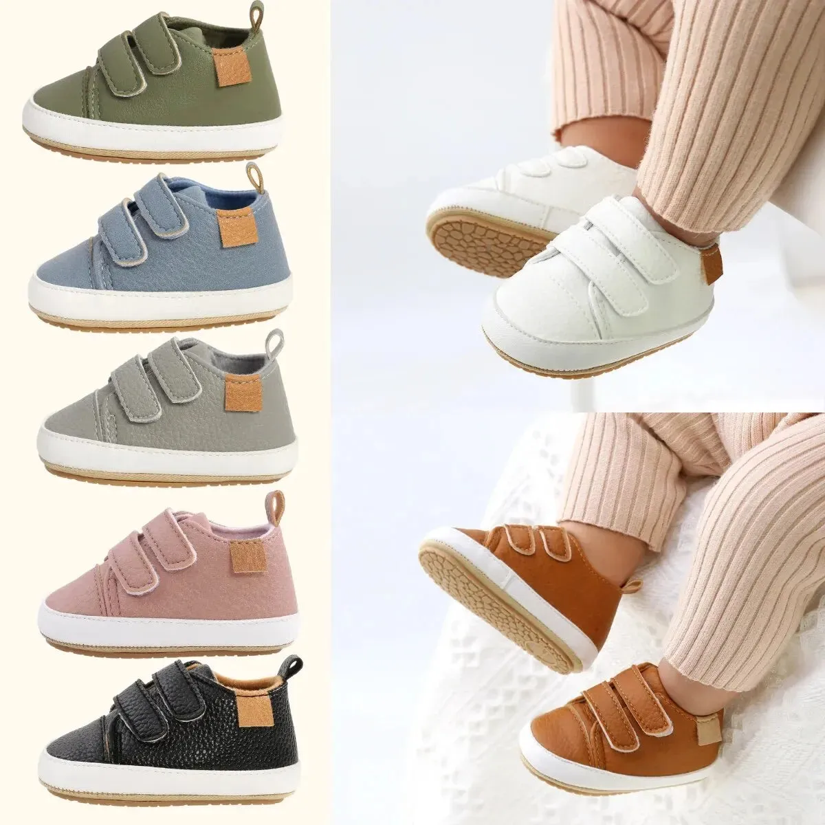 PU Leather Causal Non-slip Soft Sole Baby Shoes