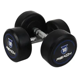 Reach Round Rubber Dumbbells 10 Kg Set of 2 for Men & Women | Gym Equipment Set for Home Gym Workout & Exercise | Fitness Accessories for Strength Training