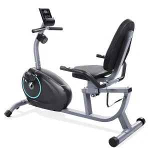 Recumbent Exercise Bike Indoor Cycling Stationary Magnetic Home with 8 Levels Adjustable Resistance with LCD Monitor & Pad Holder for Men and Women